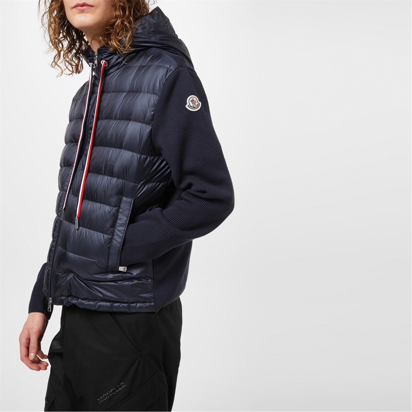 Moncler Navy Quilted Down Hoodie