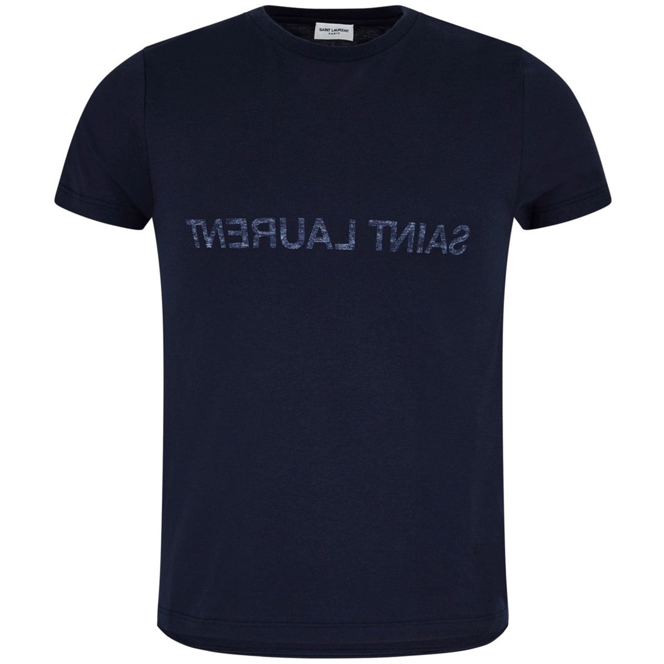 Saint Laurent Navy Reverse Logo T-Shirt