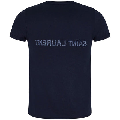 Saint Laurent Navy Reverse Logo T-Shirt