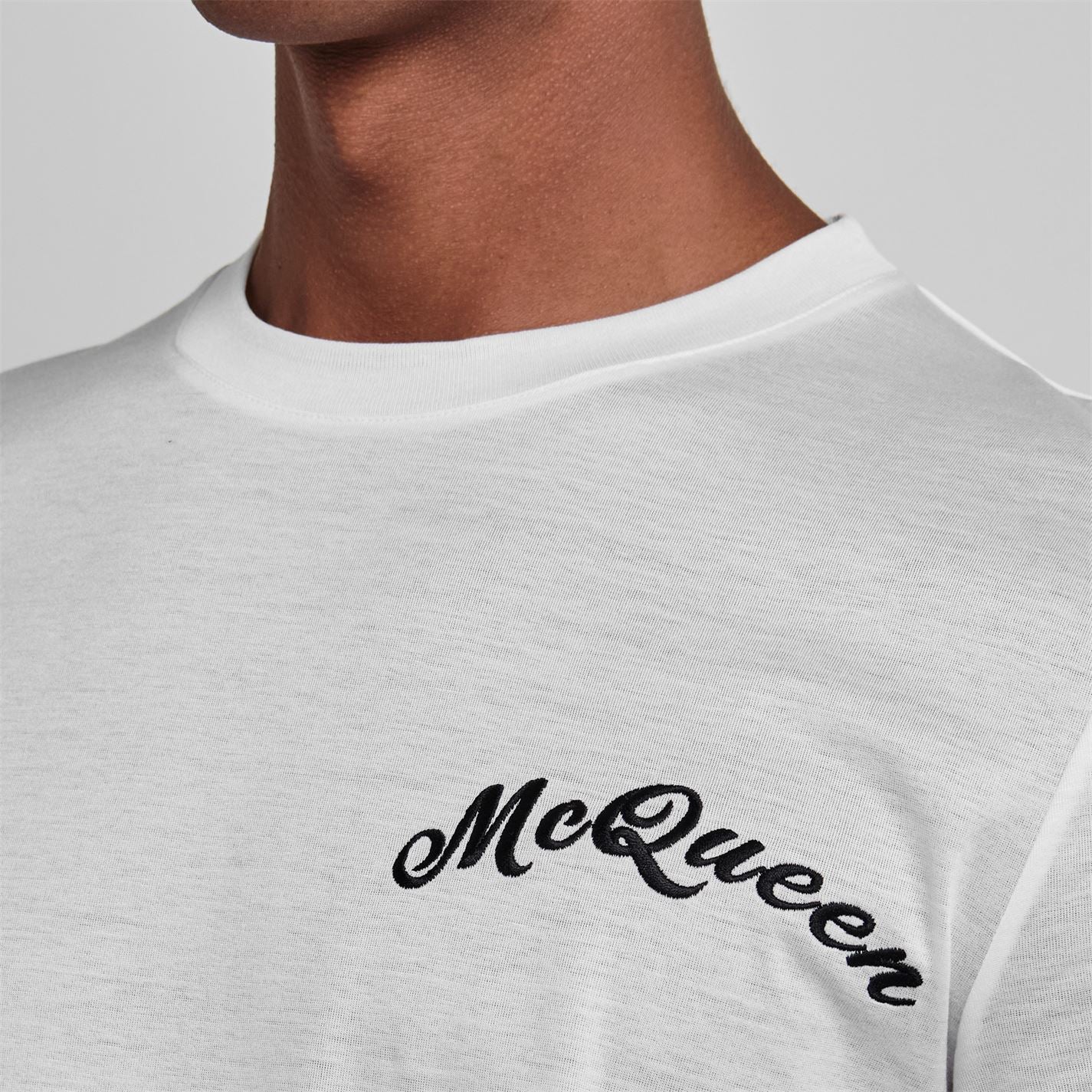 Alexander McQueen White Embroidered T-Shirt - DANYOUNGUK