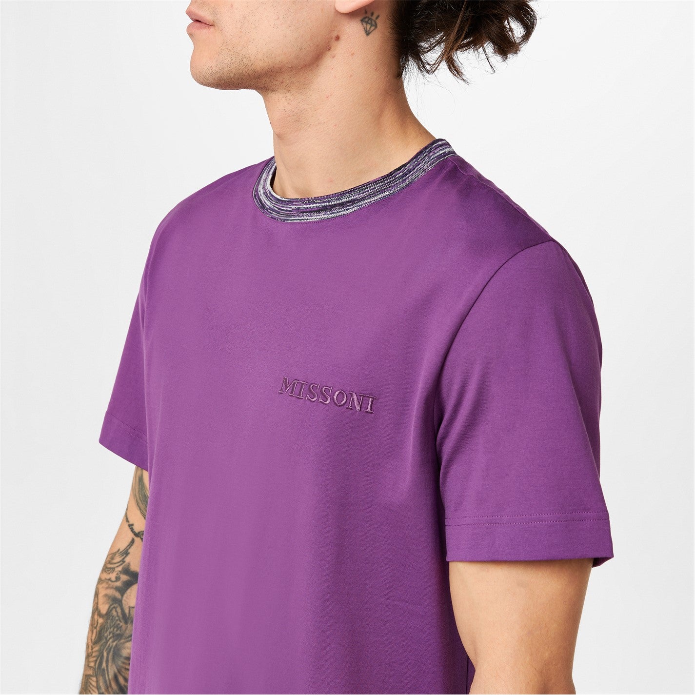Missoni Purple Collar Trim T-Shirt - DANYOUNGUK