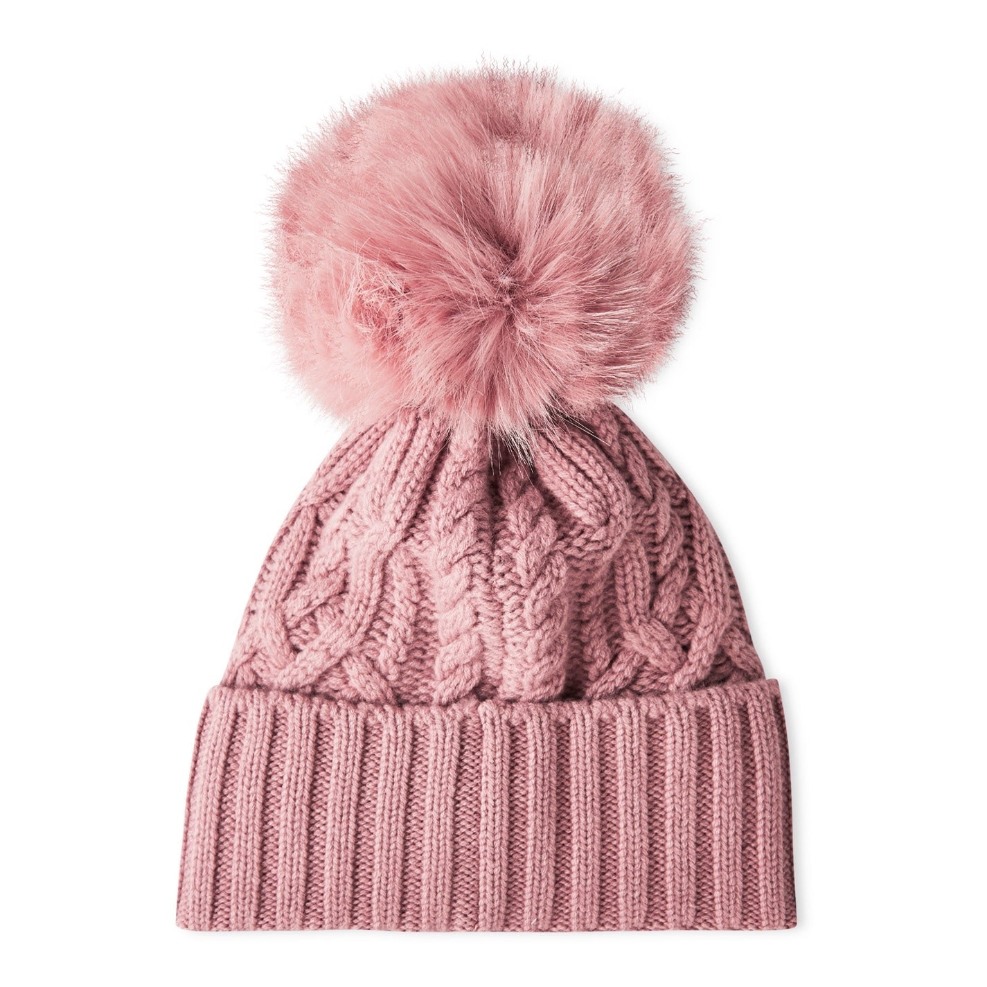 Womens Moncler Pink Bobble Beanie