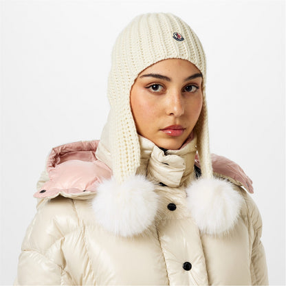 Womens Moncler Pom-Detailed Knit Hat