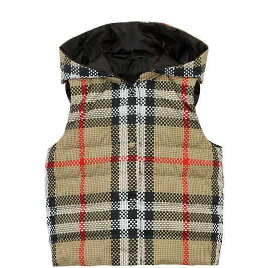 Kids Burberry Reversible Check Puffer Gilet