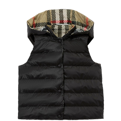 Kids Burberry Reversible Check Puffer Gilet