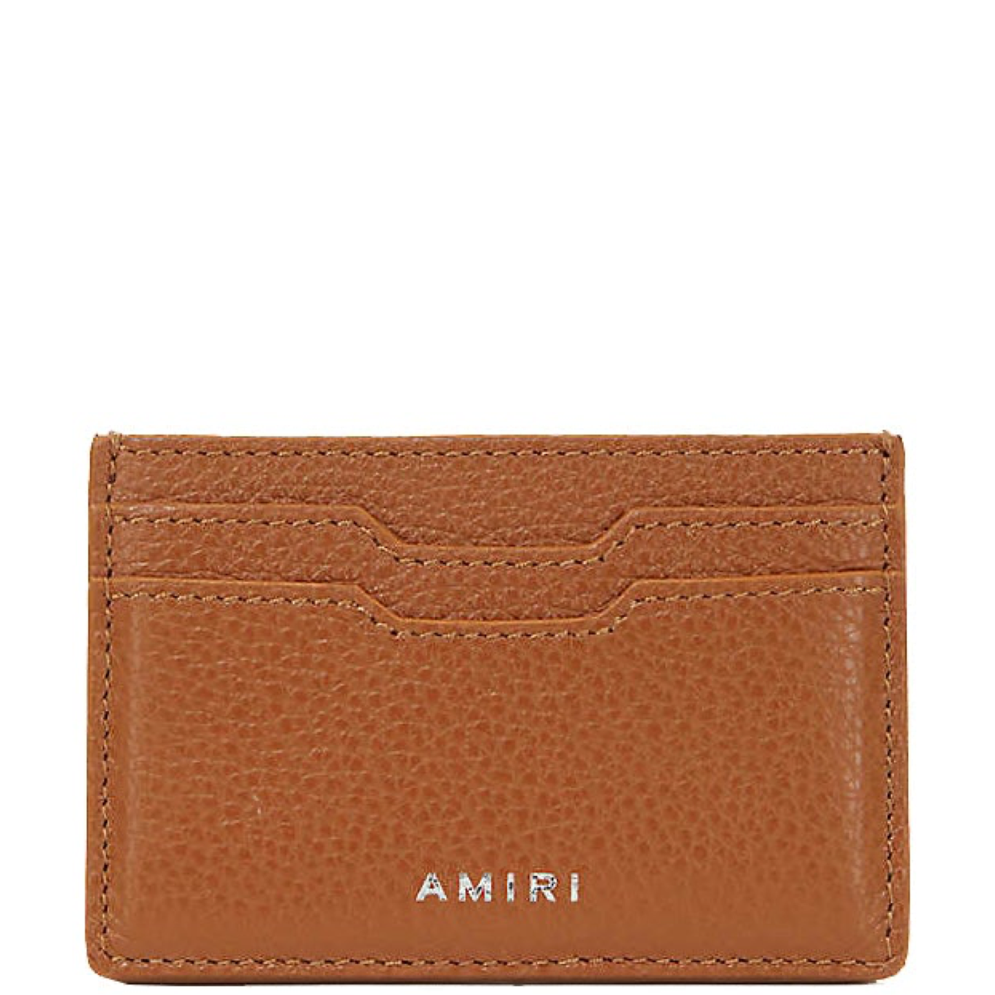 Amiri Brown Leather Logo Cardholder - DANYOUNGUK