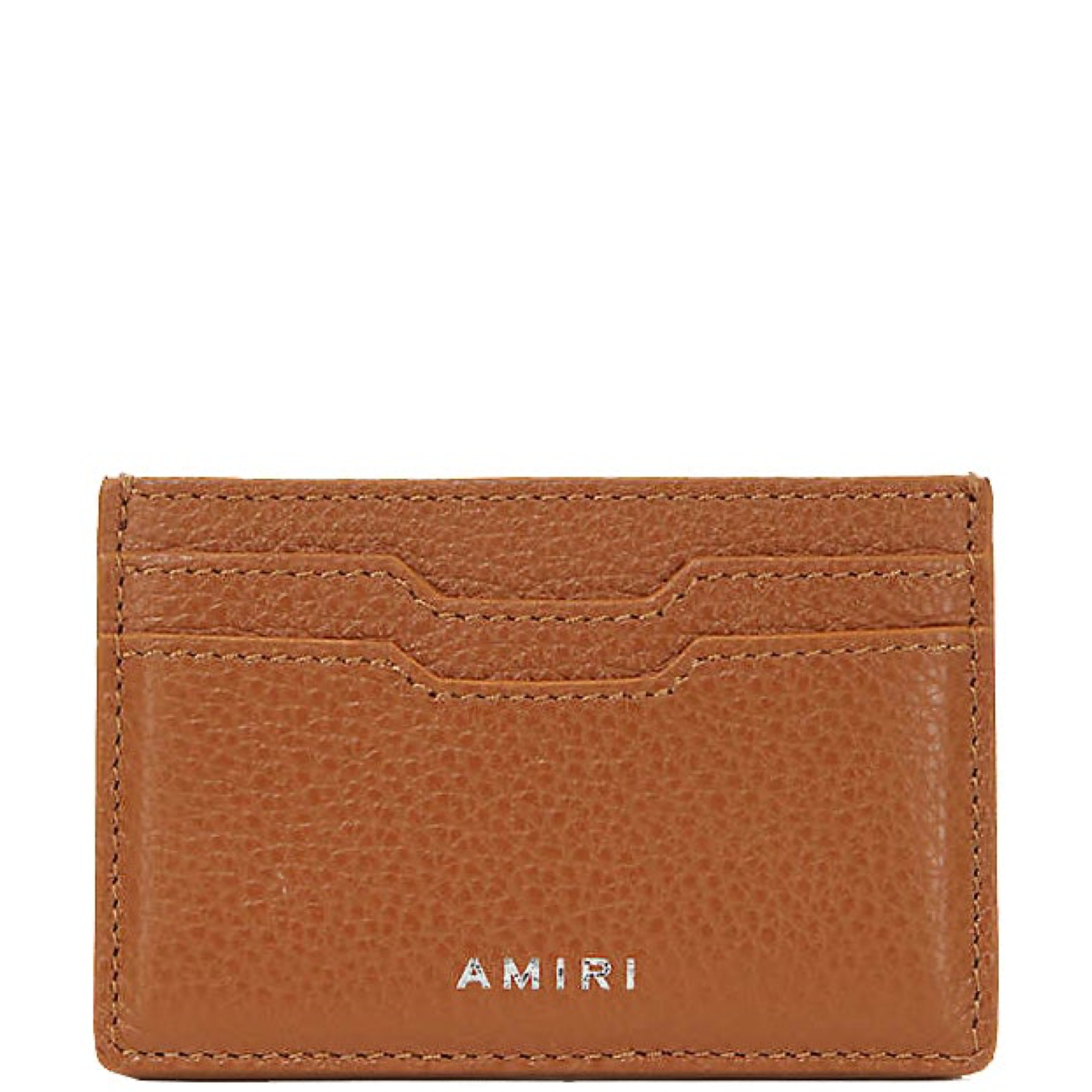 Amiri Brown Leather Logo Cardholder - DANYOUNGUK