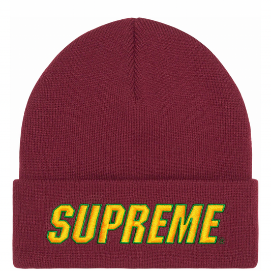 Supreme Maroon Logo Beanie - DANYOUNGUK