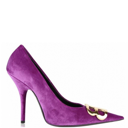 Balenciaga Purple Velvet BB Heels - DANYOUNGUK