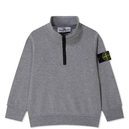 Stone Island Junior Grey 1/4 Zip Sweatshirt