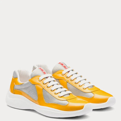 Prada Gold Patent Americas Cup Trainers - DANYOUNGUK