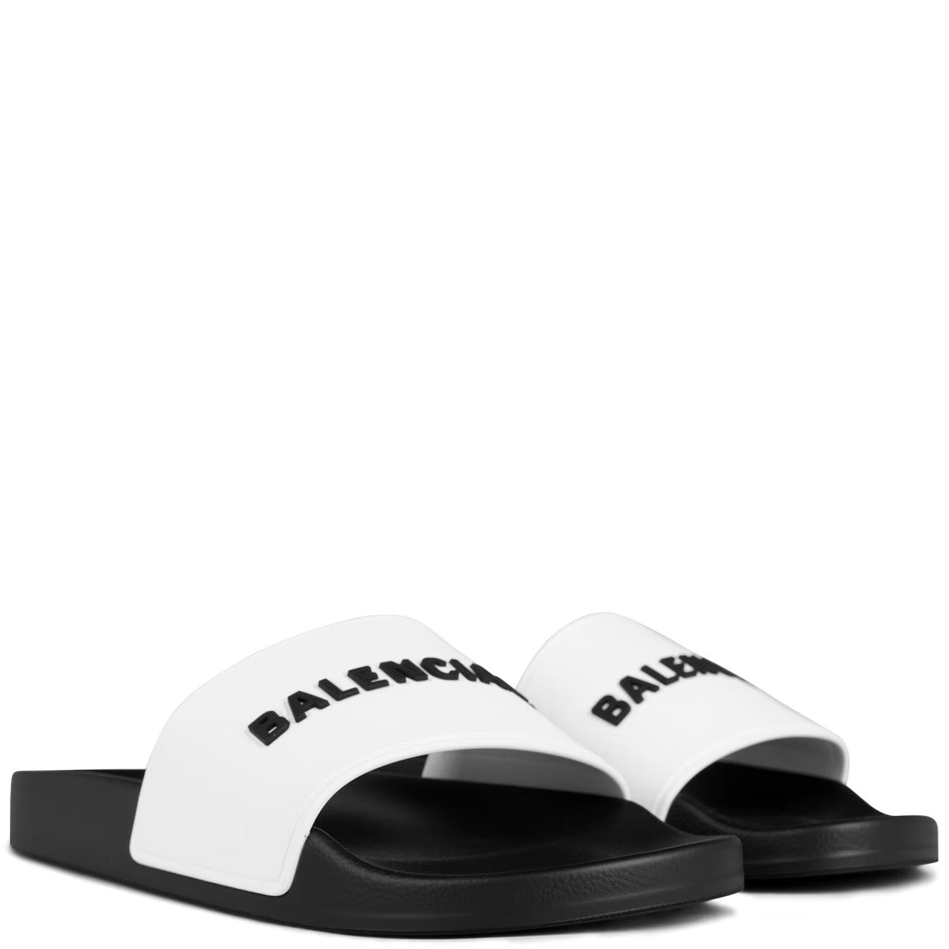 Balenciaga White Logo Sliders - DANYOUNGUK