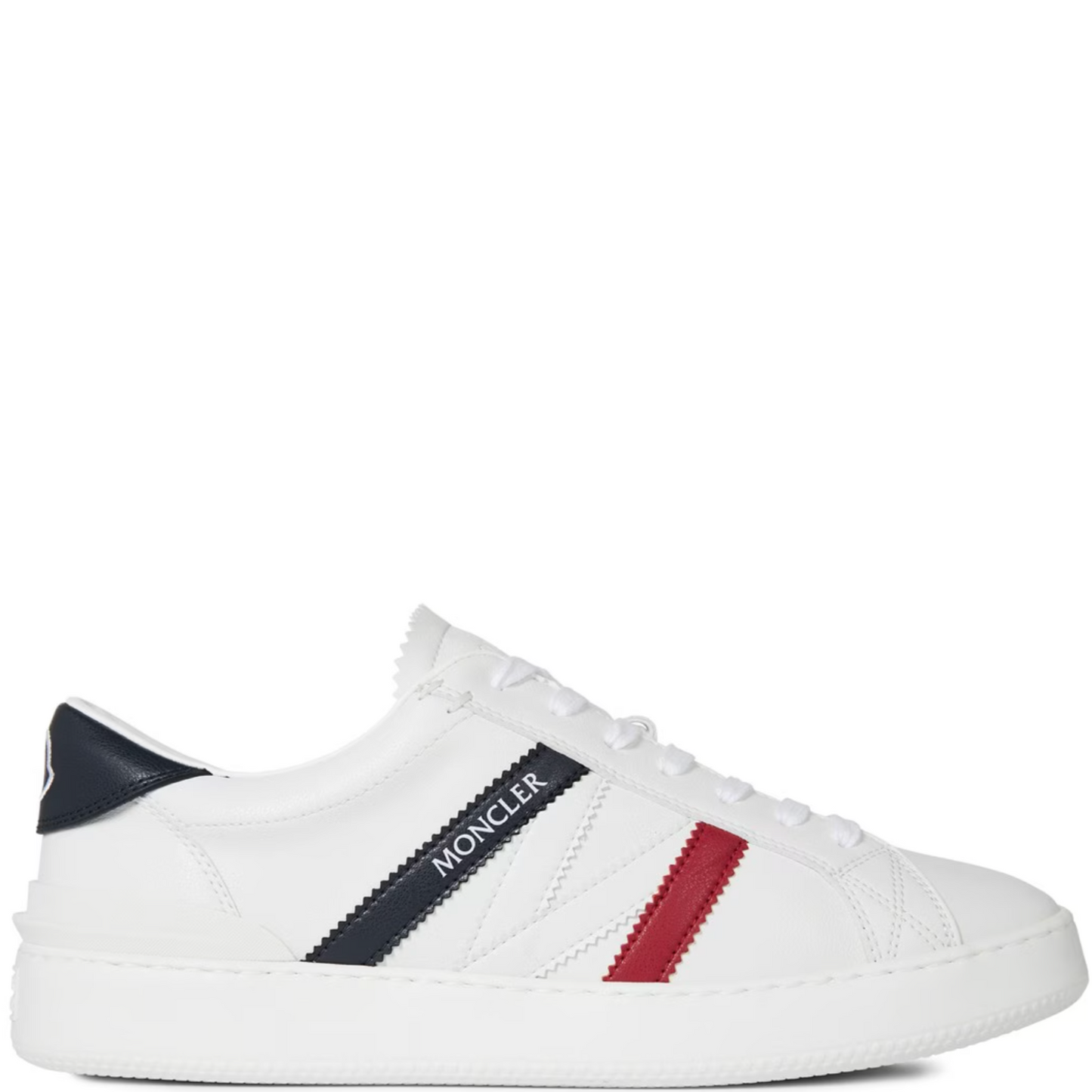 Moncler White Leather Monaco Trainers