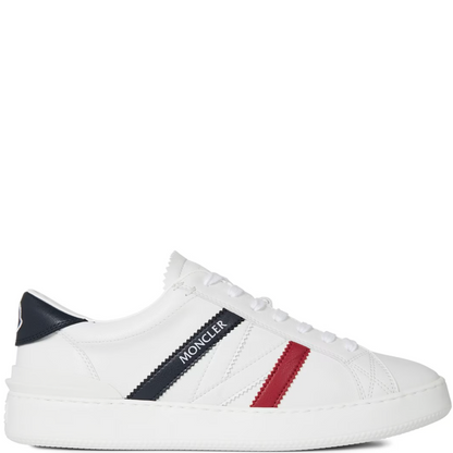 Moncler White Leather Monaco Trainers