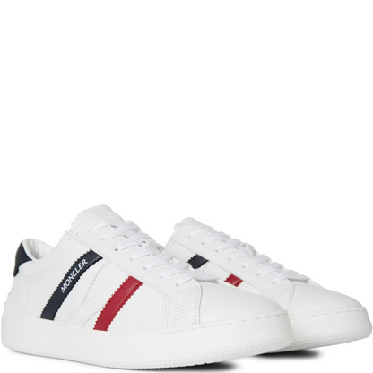 Moncler White Leather Monaco Trainers