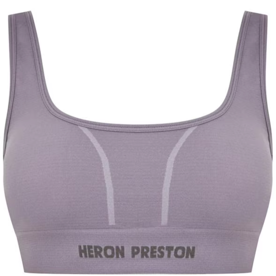 Heron Preston Grey Logo Sports Bra