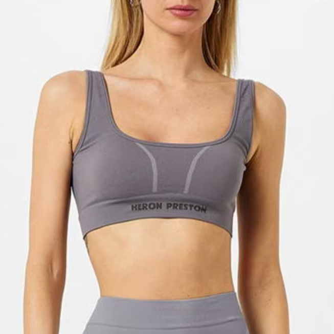 Heron Preston Grey Logo Sports Bra