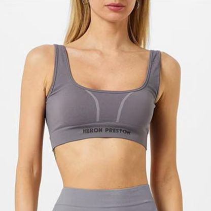 Heron Preston Grey Logo Sports Bra