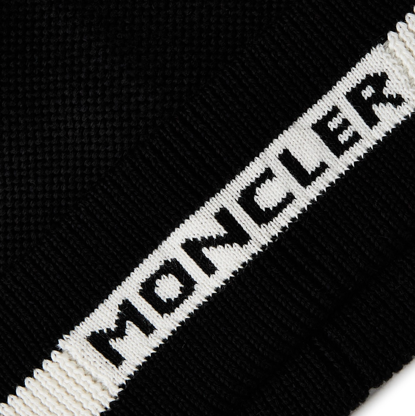 Moncler Black Logo Knit Beanie