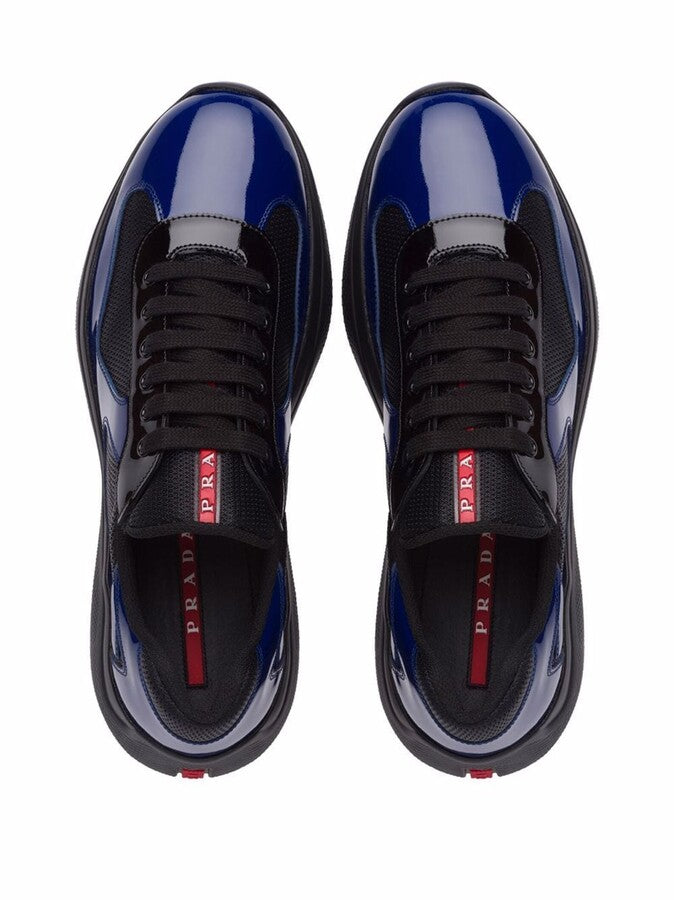 Prada Navy Patent Americas Cup Trainers - DANYOUNGUK