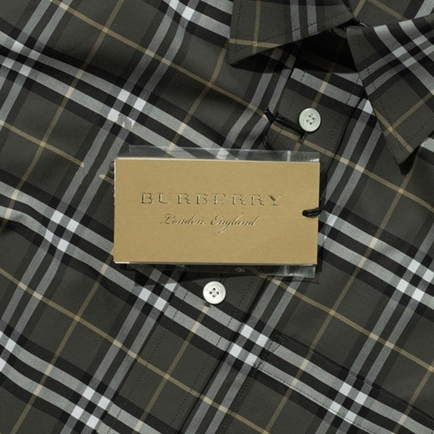 Black and sale grey burberry shirt