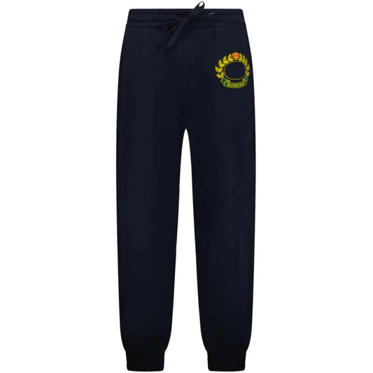 Burberry Navy Logo Embroidered Sweatpants - DANYOUNGUK