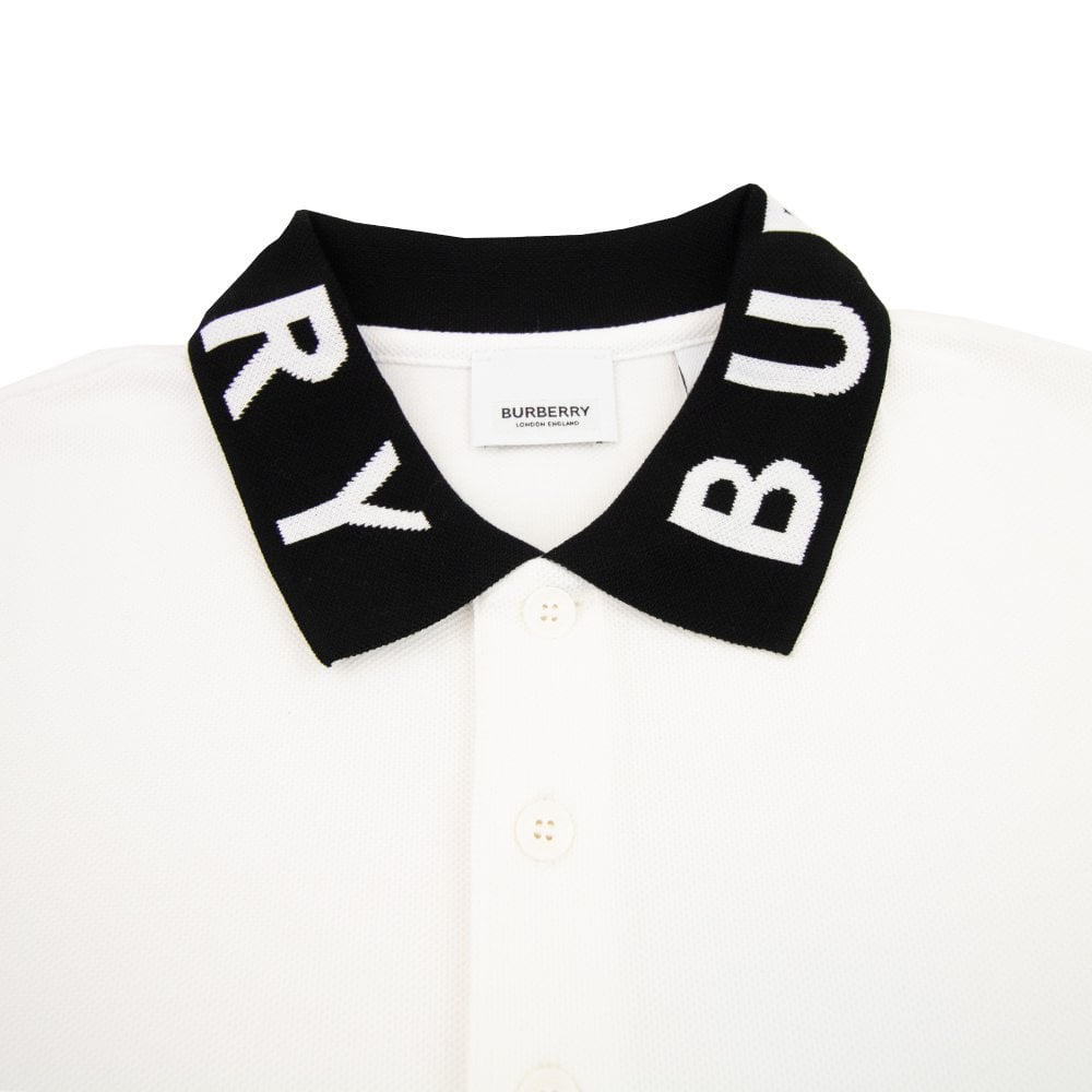 Burberry White Logo Collar Polo - DANYOUNGUK
