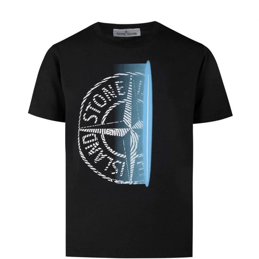 Stone Island Junior Black Logo T-Shirt - DANYOUNGUK