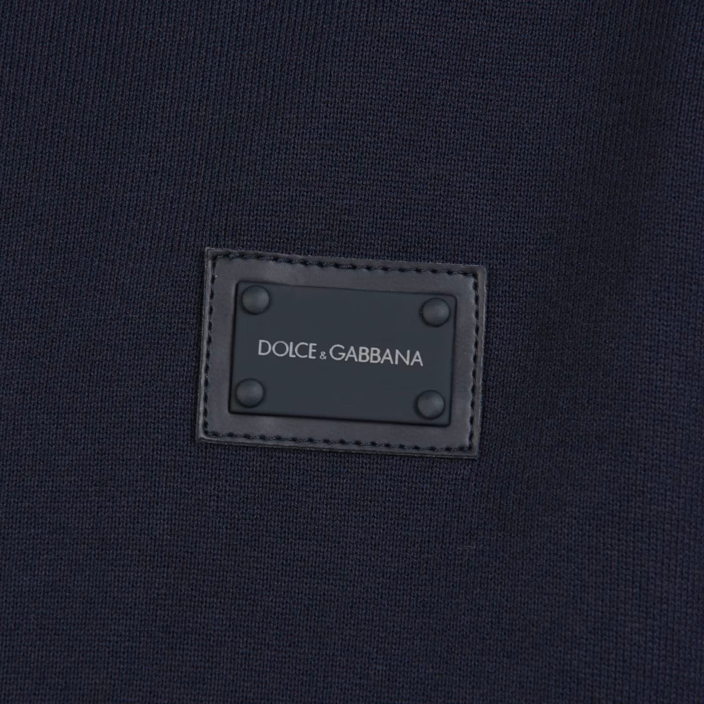 Dolce and Gabbana Navy Plaque Zip Hoodie - DANYOUNGUK