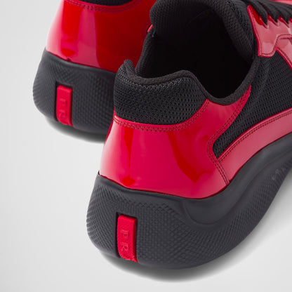 Prada Americas Cup Black & Red Trainers - DANYOUNGUK