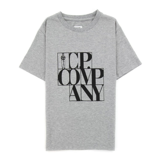 Kids CP Company Grey Logo T-Shirt - DANYOUNGUK