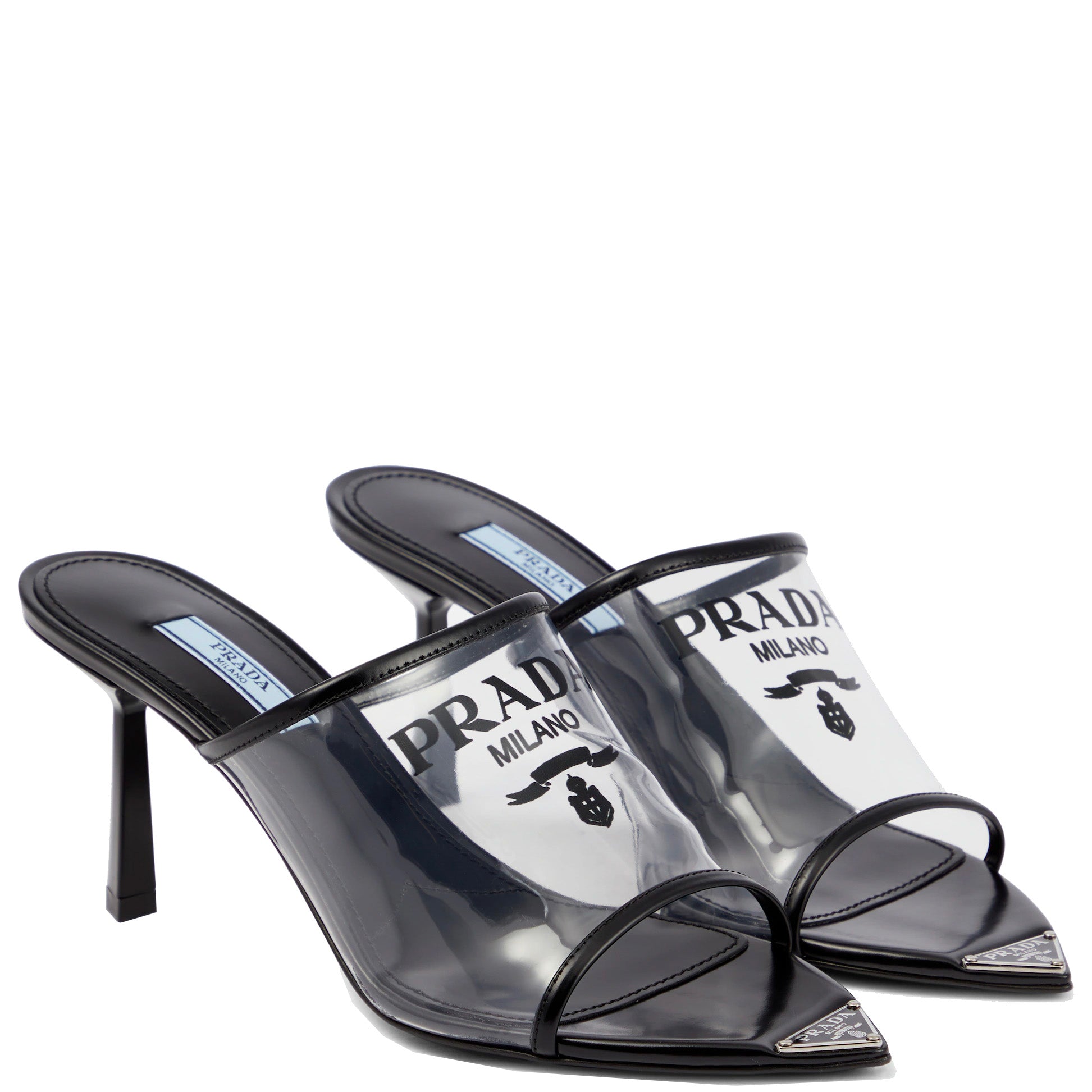 Womens Prada Logo PVC Heels - DANYOUNGUK