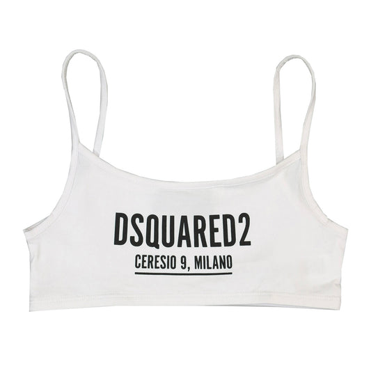 Girls DSQUARED2 White Crop Top - DANYOUNGUK