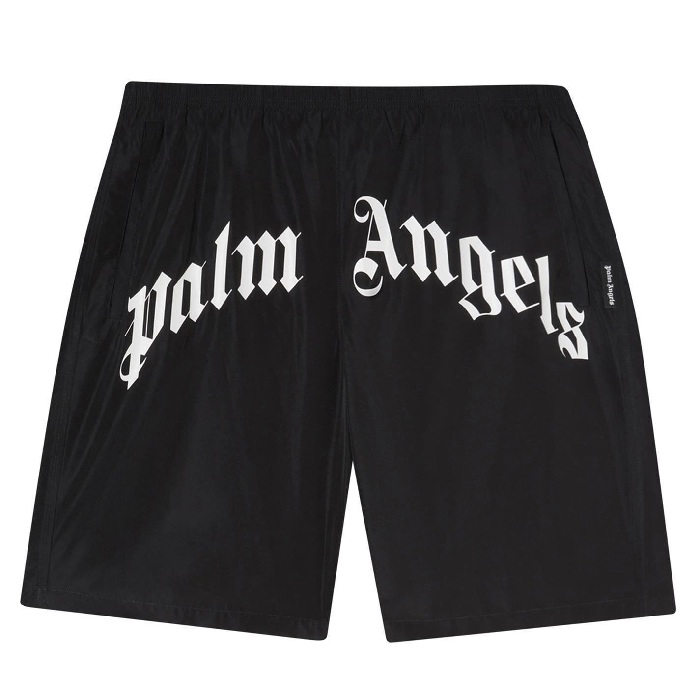 Palm Angels Black Logo Swimshorts Swimwear Palm Angels 
