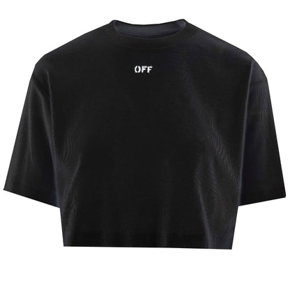 Women's Off-White Ribbed Cropped T-Shirt - DANYOUNGUK