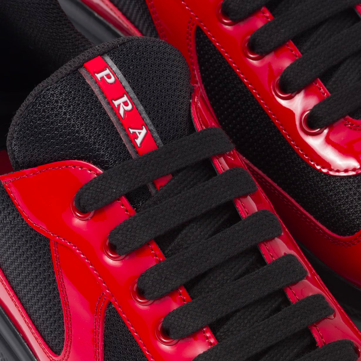 Prada Americas Cup Black & Red Trainers - DANYOUNGUK