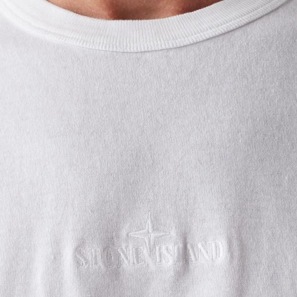 Stone Island White Embroidered Logo T-Shirt – DANYOUNGUK