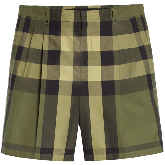 Burberry Military Green Check Shorts - DANYOUNGUK