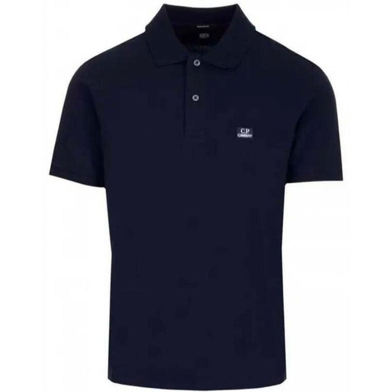 CP Company Navy Embroidered Polo Shirt - DANYOUNGUK