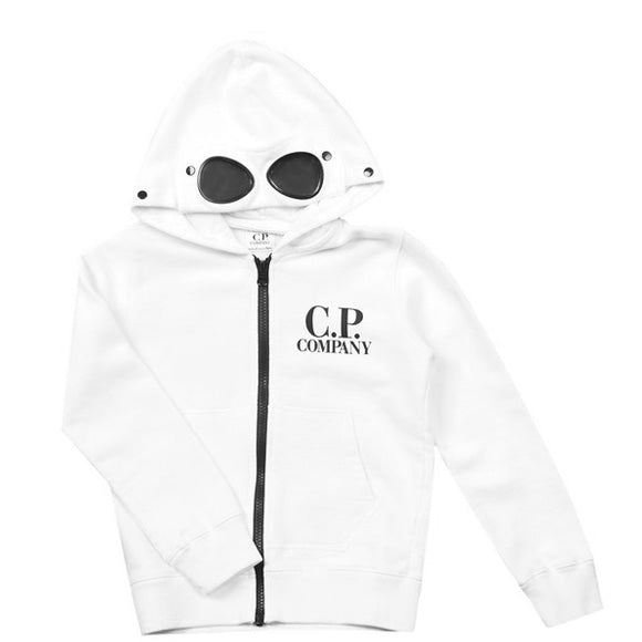 Kids CP Company White Goggle Hoodie - DANYOUNGUK