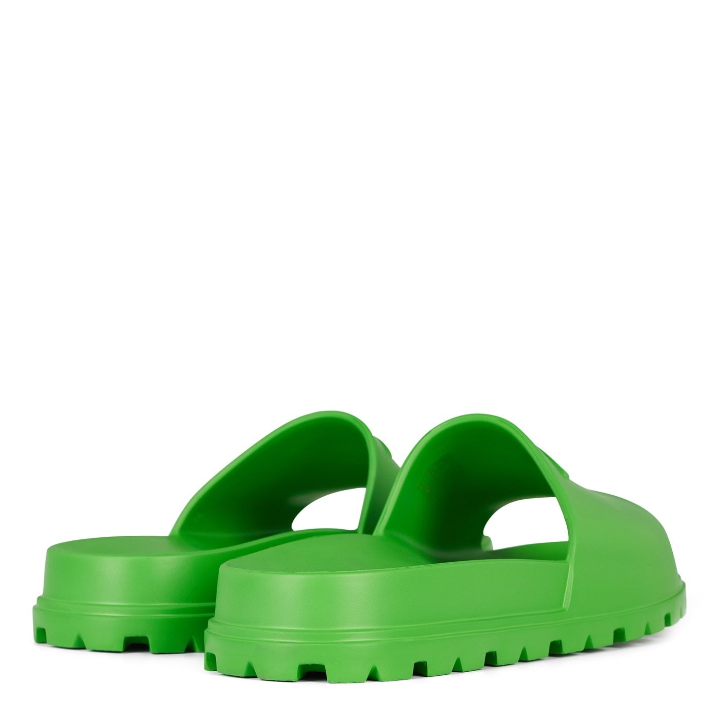 Prada Green Rubber Logo Sliders - DANYOUNGUK