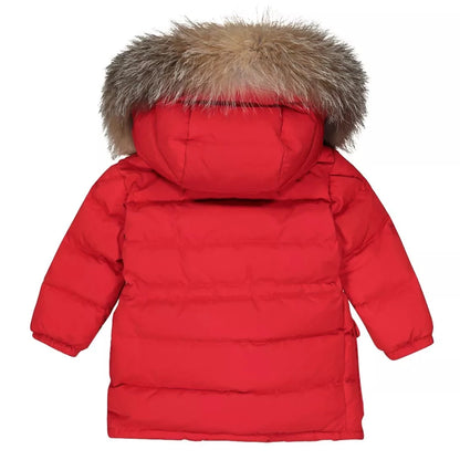 Infants Moncler Red Fur Down Parka - DANYOUNGUK