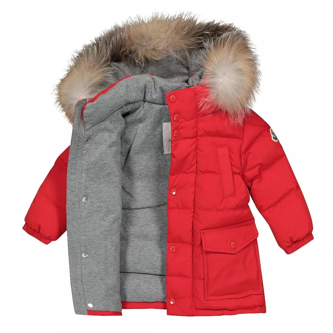 Infants Moncler Red Fur Down Parka - DANYOUNGUK