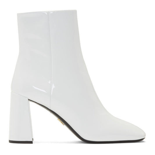 Women's Prada White Patent Boots - DANYOUNGUK