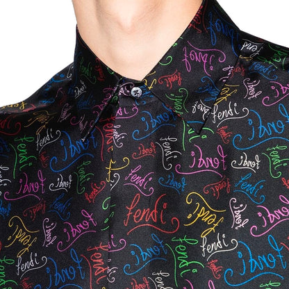 Fendi All Over Logo Silk Shirt - DANYOUNGUK