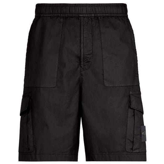 Stone Island Black Cotton Stretch Cargo Shorts - DANYOUNGUK