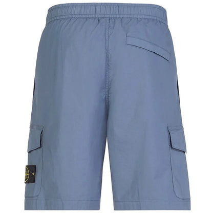 Stone Island Blue Cotton Stretch Cargo Shorts - DANYOUNGUK