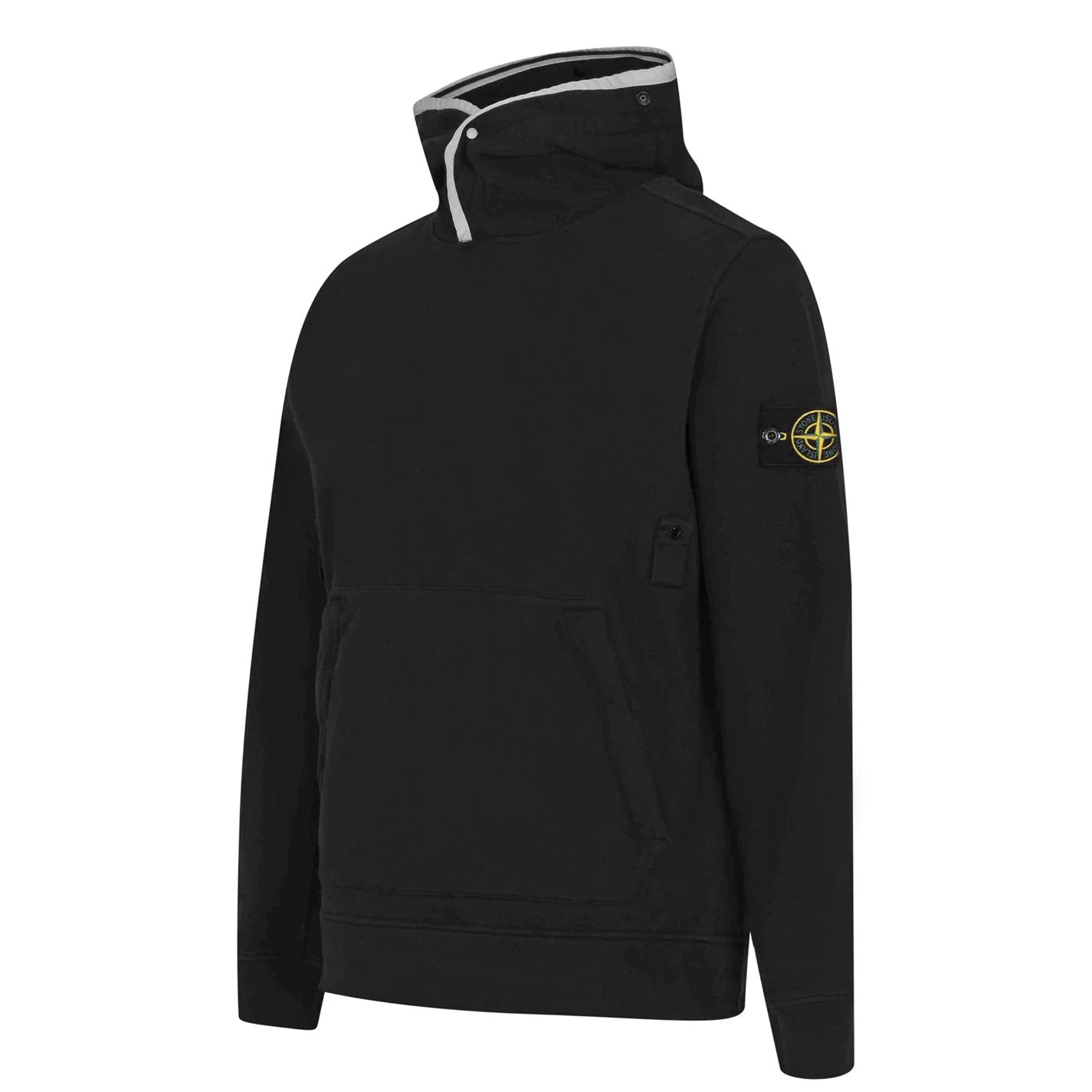 Stone Island Black Contrast Piping Hoodie - DANYOUNGUK