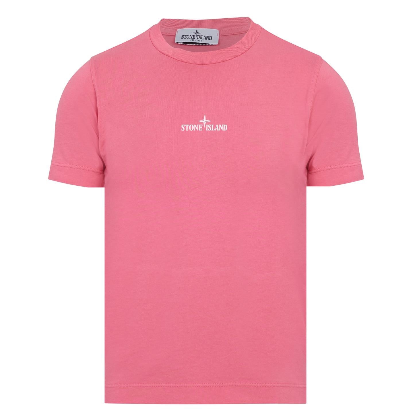 Kids Stone Island Pink Logo T-Shirt - DANYOUNGUK