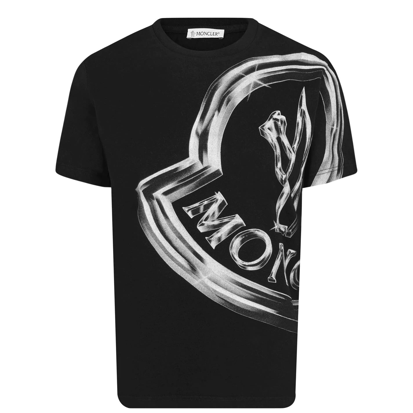 Womens Moncler Black Large Logo T-Shirt - DANYOUNGUK